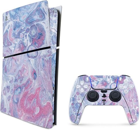غلاف MightySkins اللامع المتوافق مع وحدة التحكم Playstation 5 Slim Digital Edition فقط - أرجواني دخاني | لمسة نهائية لامعة واقية ومتينة شديدة اللمعان | سهل التطبيق | صنع في الولايات المتحدة الأمريكية in Saudi Arabia