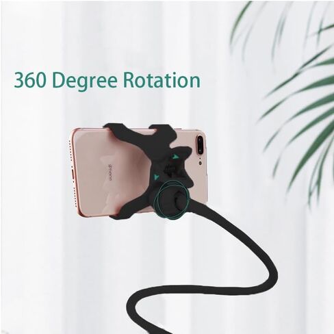 Gooseneck Phone Holder for Bed or Desk: Gooseneck Cell Phone Stand with 43.3 Inches Flexible Long Arm & Clamp | Headboard Phone Mount with Clip Fit for iPhone or Mobile Phone (Black) in Saudi Arabia