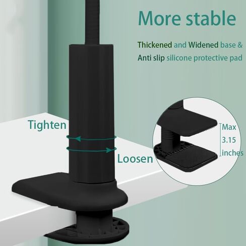 Gooseneck Phone Holder for Bed or Desk: Gooseneck Cell Phone Stand with 43.3 Inches Flexible Long Arm & Clamp | Headboard Phone Mount with Clip Fit for iPhone or Mobile Phone (Black) in Saudi Arabia