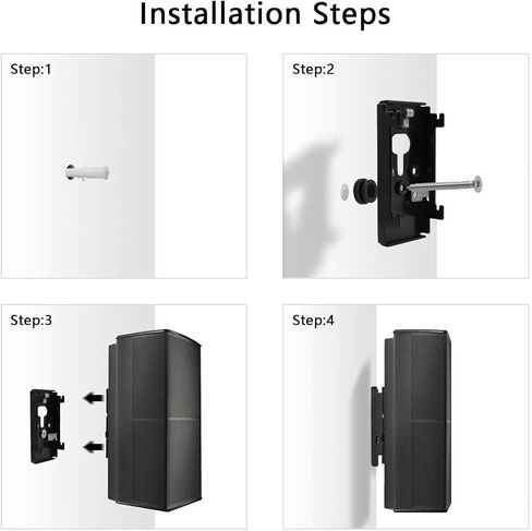 716402-0010 حامل تثبيت على الحائط باللون الأسود لمكبر صوت Bose Cube، حامل على الحائط لـ Bose UB-20، UB-20 Series II، WB-50 II، سلسلة Lifestyle، سلسلة Soundtouch، Cinemate، سلسلة Acoustimass in Kuwait
