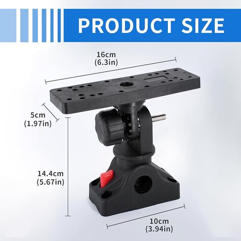 unitackcle Fish Finder Mount with Mount Bracket, Fish Finder Mount Base with 360 Degree Adjustable for Fishing Boat, Kayaks in Kuwait