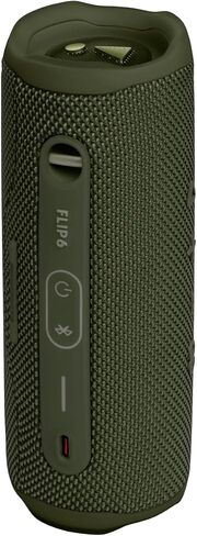 JBL Flip 6، أخضر - مكبر صوت بلوتوث مقاوم للماء ومحمول ومتين - ما يصل إلى 12 ساعة من البث اللاسلكي - يتضمن مكبر صوت يلغي الضوضاء ومساعد صوتي وJBL Connect+ in Saudi Arabia