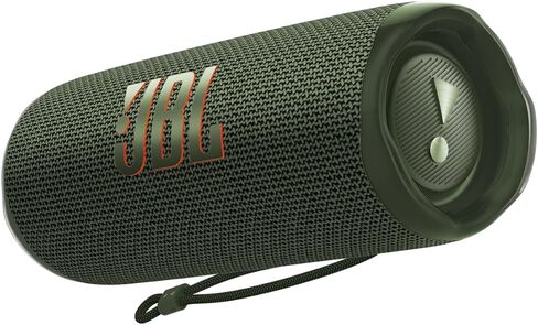 JBL Flip 6، أخضر - مكبر صوت بلوتوث مقاوم للماء ومحمول ومتين - ما يصل إلى 12 ساعة من البث اللاسلكي - يتضمن مكبر صوت يلغي الضوضاء ومساعد صوتي وJBL Connect+ in Saudi Arabia