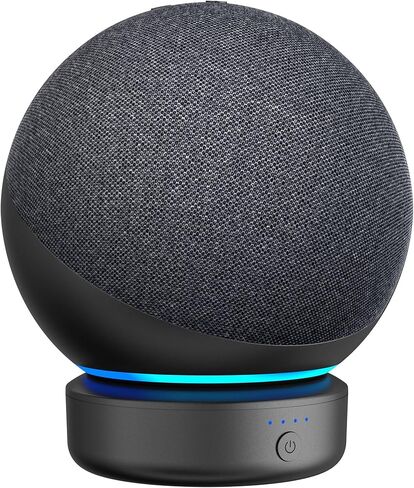 قاعدة بطارية PlusAcc للجيل الرابع من Echo - حامل حامل شاحن محمول بقدرة 10000 مللي أمبير في الساعة، وقت تشغيل 7 ساعات، قاعدة شحن قابلة لإعادة الشحن لجهاز Echo 4th Gen (أسود) in Kuwait