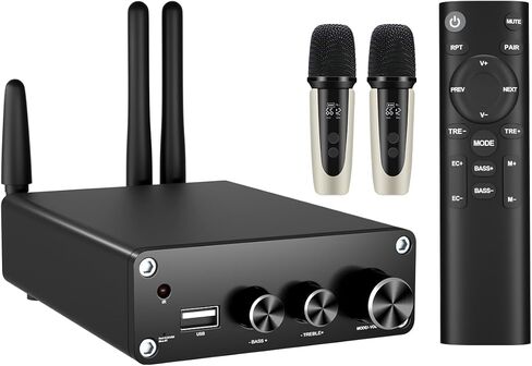 KIMIUP AC01 مضخم صوت ستيريو صغير هاي فاي TPA3116 مضخم صوت ثنائي القناة مناسب لمكبرات الصوت المنزلية 100 وات × 2 مع مصدر طاقة 24 فولت 5 أمبير (مكبر صوت + جهاز تحكم عن بعد + طاقة) in Kuwait