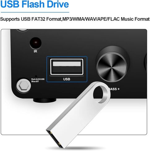 KIMIUP AC01 مضخم صوت ستيريو صغير هاي فاي TPA3116 مضخم صوت ثنائي القناة مناسب لمكبرات الصوت المنزلية 100 وات × 2 مع مصدر طاقة 24 فولت 5 أمبير (مكبر صوت + جهاز تحكم عن بعد + طاقة) in Kuwait