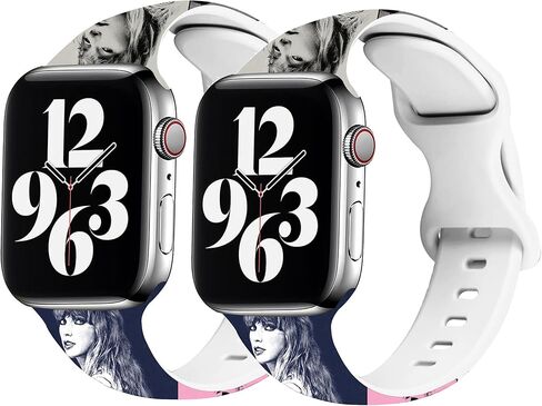 عبوتان من أساور Taylor Merch المتوافقة مع سوار ساعة Apple للرجال والنساء، أساور معصم رياضية بديلة لحزام السيليكون الناعم لسلسلة iWatch Ultra 8 7 6 5 4 3 2 1 SE in Kuwait