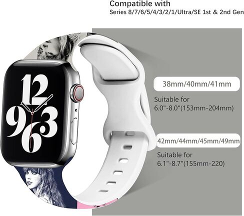 عبوتان من أساور Taylor Merch المتوافقة مع سوار ساعة Apple للرجال والنساء، أساور معصم رياضية بديلة لحزام السيليكون الناعم لسلسلة iWatch Ultra 8 7 6 5 4 3 2 1 SE in Kuwait