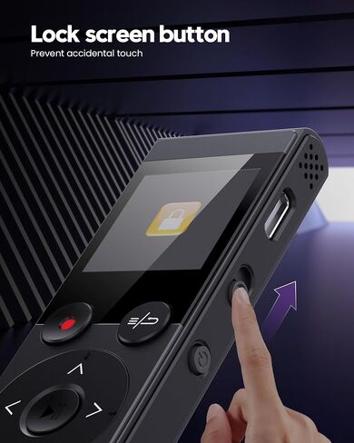 128GB Digital Voice Recorder - 3072 Kbps HD Recording Voice Recorder with Playback Dual Microphone A-B Repeat Recording Monitoring & Noise Reduction Voice Activated Recording & Lock Screen Key in Saudi Arabia