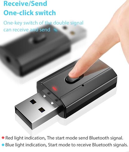 جهاز إرسال الصوت USB ذو الأسنان الزرقاء، محول استقبال المكالمات الصوتية للسيارة والكمبيوتر اللوحي والكمبيوتر المحمول والكمبيوتر الشخصي والتلفزيون، التوصيل والتشغيل، aptX الكمون المنخفض in Kuwait