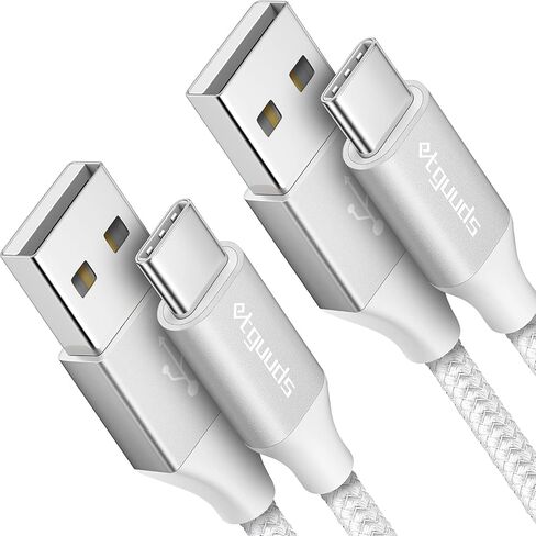 etguuds 6ft USB A to USB C Cable, 2Pack Fast Charging Cord Type C Charger | for iPhone 17 16 15 Pro Max Plus 16e 17 Air, Samsung Galaxy S26 S25 S24 S23 S22 S21 S20 A17 A16 A56 A55 Flip Fold, Gray in Kuwait