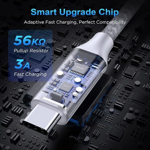 etguuds 6ft USB A to USB C Cable, 2Pack Fast Charging Cord Type C Charger | for iPhone 17 16 15 Pro Max Plus 16e 17 Air, Samsung Galaxy S26 S25 S24 S23 S22 S21 S20 A17 A16 A56 A55 Flip Fold, Gray in Kuwait