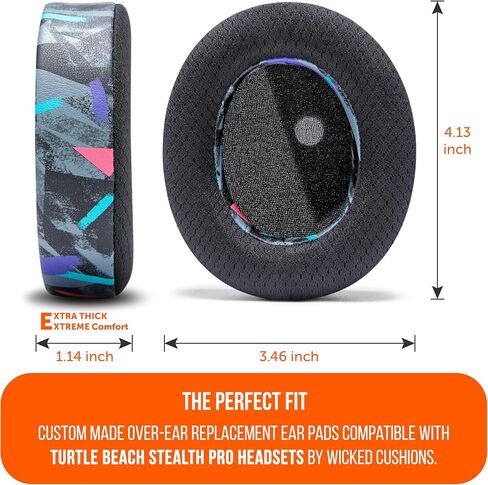 WC Freeze Stealth Pro - وسادات أذن جل تبريد لـ Turtle Beach Stealth Pro من Wicked Cushions - تعزيز الراحة والمتانة والسمك وعزل الصوت لجلسات ألعاب فائقة | أسود in Kuwait
