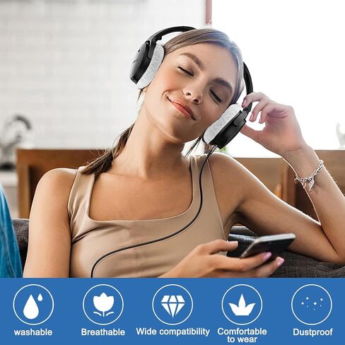 200 قطعة من أغطية الأذن لسماعات الرأس للاستعمال مرة واحدة، أغطية وسائد أذن صحية غير منسوجة قابلة للتمدد، أغطية لأغطية الأذن تناسب معظم سماعات الأذن (9 سم/3.54 بوصة (أبيض)) in Kuwait