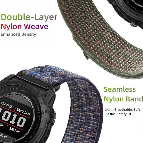 G-M2 1PACK Compatible with Garmin, Trail Loop Nylon Sport Band Tough Replacement Strap for fēnix/Forerunner/Approach/MARQ/quatix/D2 Series - Men's Edition in Saudi Arabia