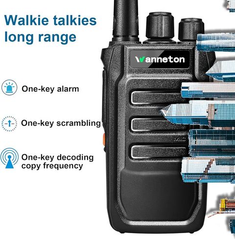 جهاز اتصال لاسلكي 10 عبوات للبالغين والعمل متوافق مع معظم أجهزة الراديو المحمولة ذات المقبض ثنائي الاتجاه مع تردد نسخ فك التشفير بمفتاح واحد، إنذار بمفتاح واحد، 205 رموز خصوصية، VOX، مسح ضوئي، قابل للبرمجة in Kuwait