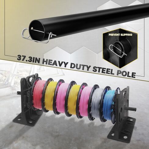 موزع أسلاك متعدد الأغراض مع عمود فولاذي عالي التحمل، يحمل بكرات يصل قطرها إلى 34 بوصة، سعة الحمل 330 رطلاً in Kuwait