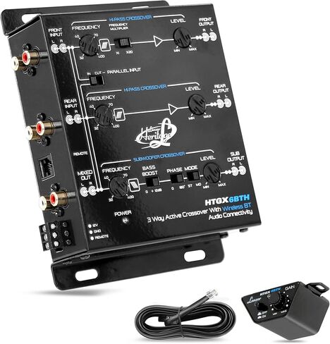 Lanzar 2 و3-Way Active Crossover - مع اتصال صوتي لاسلكي عبر البلوتوث، 18 ديسيبل أو 12 ديسيبل لكل منحدر يمكن اختياره من أوكتاف، ستيريو أحادي RCA، متقاطع غير متماثل مع مشكل جهير قابل للتعديل in Kuwait