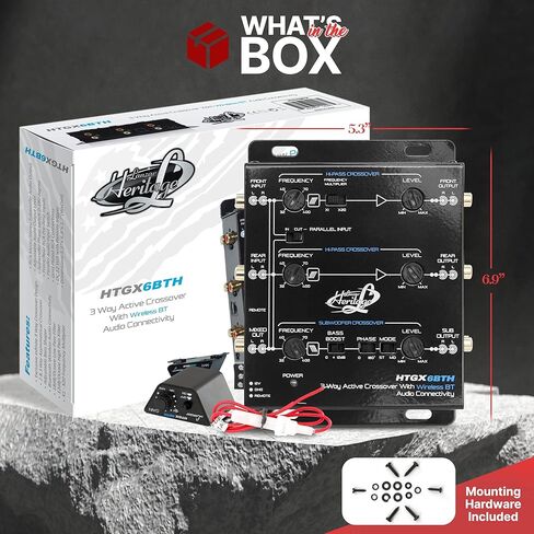 Lanzar 2 و3-Way Active Crossover - مع اتصال صوتي لاسلكي عبر البلوتوث، 18 ديسيبل أو 12 ديسيبل لكل منحدر يمكن اختياره من أوكتاف، ستيريو أحادي RCA، متقاطع غير متماثل مع مشكل جهير قابل للتعديل in Kuwait