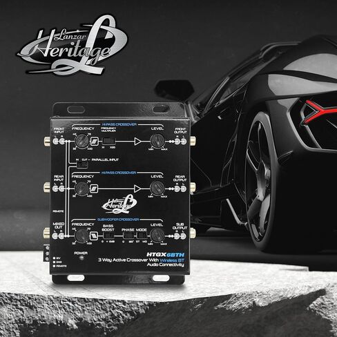 Lanzar 2 و3-Way Active Crossover - مع اتصال صوتي لاسلكي عبر البلوتوث، 18 ديسيبل أو 12 ديسيبل لكل منحدر يمكن اختياره من أوكتاف، ستيريو أحادي RCA، متقاطع غير متماثل مع مشكل جهير قابل للتعديل in Kuwait