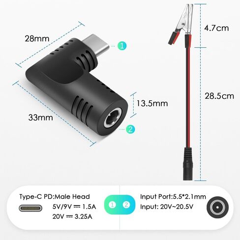 SHNITPWR 72W universal Power Supply Adjustable DC 3V ~ 24V 3A AC/DC Adapter with USB C Charger PD 65W Upgraded 100V-240V AC to DC Converter Variable Power Adapter, 14 Tips, Alligator Clips Power Cable in Saudi Arabia