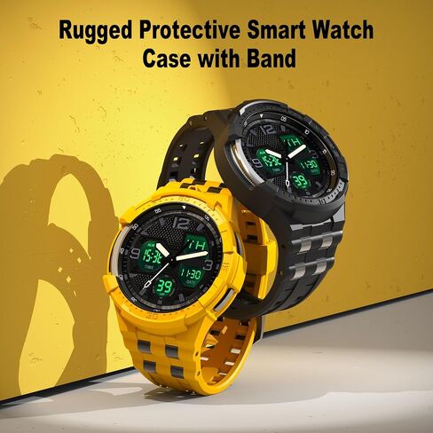 حزام T-ENGINE متوافق مع ساعة Samsung Galaxy Watch 6 الكلاسيكية مقاس 47 مم مع حافظة، حافظة متينة من قطعة واحدة مع حزام لهاتف Galaxy 6 Classic 47 مم (2023) in Kuwait