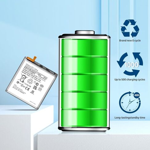 6500mAh Galaxy S21 Ultra Battery Replacement Kit, [2024 New Upgrade] High Capacity New 0 Cycle Li-Polymer Battery Compatible with Samsung Galaxy S21 Ultra 5G SM-G998B/DS SM-G998U with Repair Tools in Saudi Arabia