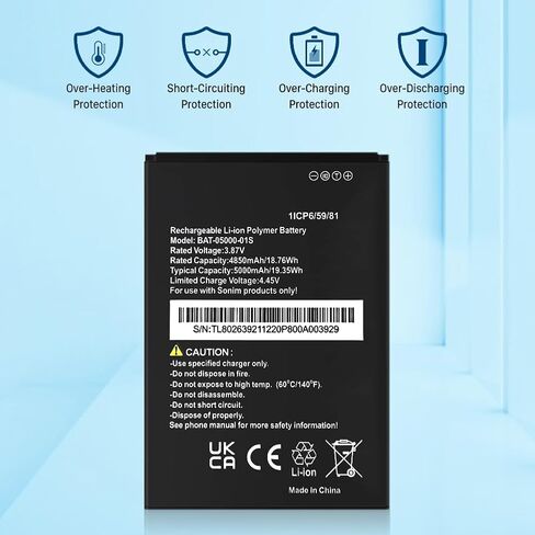 SHENMZ [5000mAh] for Sonim XP10 XP9900 Replacement Battery, Ultra High Capacity Replacement 0 Cycle BAT-05000-01S Battery in Saudi Arabia