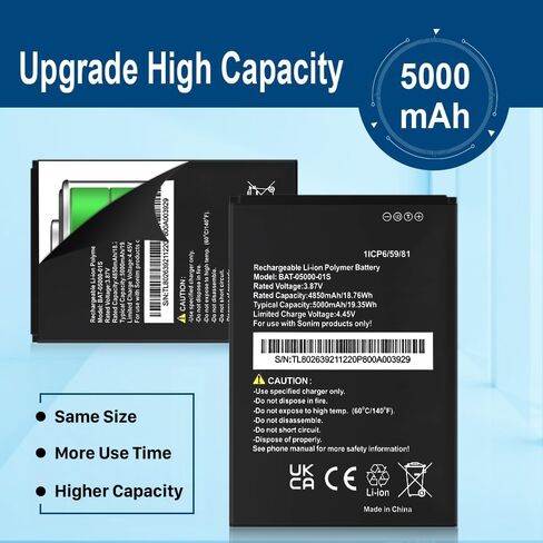 SHENMZ [5000mAh] for Sonim XP10 XP9900 Replacement Battery, Ultra High Capacity Replacement 0 Cycle BAT-05000-01S Battery in Saudi Arabia