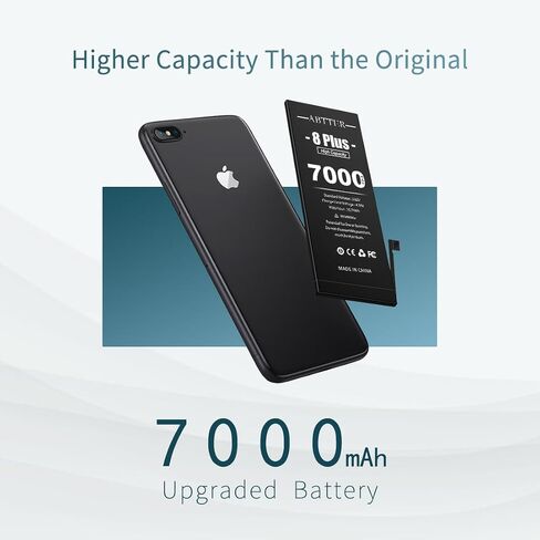 [7000mAh] Battery for iPhone 8 Plus, (2023 New Upgrade) High Capacity 0 Cycle Battery for iPhone 8 Plus A1864, A1897, A1898 Battery with Professional Replacement Tool Kits. in Saudi Arabia