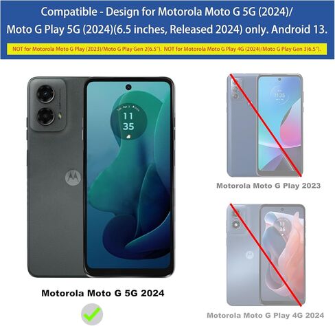 حافظة هاتف Ailiber لهاتف Motorola Moto G 5G 2024/Moto G Play 5G 2024 [لا تناسب 4G]، مع واقي شاشة، لحامل السيارة المغناطيسي، حامل مسند، غطاء حماية شديد التحمل مقاوم للصدمات - أرجواني أزرق in Kuwait