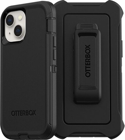 OtterBox iPhone 13 mini & 12 mini Defender Series Case - Single Unit Ships in Polybag, Ideal for Business Customers - BLACK, rugged & durable, with port protection, includes holster clip kickstand in Saudi Arabia