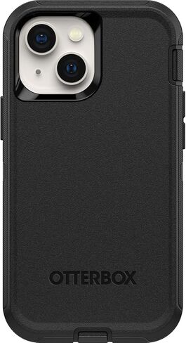OtterBox iPhone 13 mini & 12 mini Defender Series Case - Single Unit Ships in Polybag, Ideal for Business Customers - BLACK, rugged & durable, with port protection, includes holster clip kickstand in Saudi Arabia