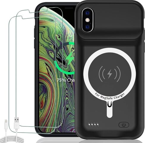 حافظة بطارية لهاتف iPhone 6 Plus/6s Plus/7 Plus/8 Plus، حافظة شحن معززة قابلة لإعادة الشحن بقدرة 10000 مللي أمبير في الساعة، حزمة بطارية ممتدة متوافقة مع iPhone 6/6s Plus/7 Plus/8 Plus (5.5 بوصة) حافظة شاحن (أسود) in Saudi Arabia