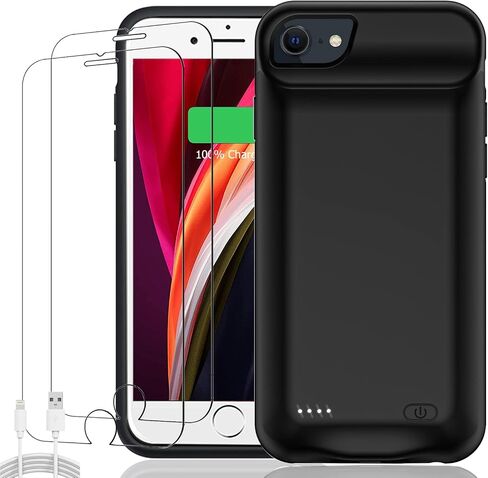 حافظة بطارية لهاتف iPhone 6 Plus/6s Plus/7 Plus/8 Plus، حافظة شحن معززة قابلة لإعادة الشحن بقدرة 10000 مللي أمبير في الساعة، حزمة بطارية ممتدة متوافقة مع iPhone 6/6s Plus/7 Plus/8 Plus (5.5 بوصة) حافظة شاحن (أسود) in Saudi Arabia