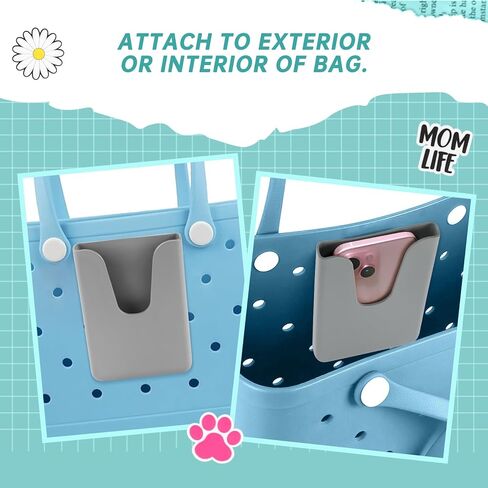 حامل هاتف من السيليكون متوافق مع حقيبة Bogg، إكسسوارات وملحق من السيليكون الناعم لحقائب الشاطئ من Bogg، مناسب لأي طراز هاتف محمول (أحمر) in Kuwait