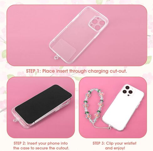 Flower Beaded Phone Charm, Mabor 2Pcs Cute Phone Charms Wrist Strap Beaded Phone Keychain Pearl Phone Accessories Lanyard Anti-Lost Chains for Women Girls Aesthetic in Saudi Arabia