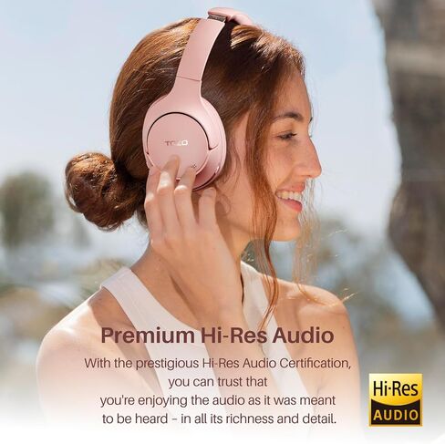 سماعات TOZO HT2 Hybrid النشطة بخاصية إلغاء الضوضاء، سماعات رأس بلوتوث لاسلكية فوق الأذن، وقت تشغيل 60 ساعة، صوت عالي الدقة مخصص EQ عبر التطبيق Deep Bass Comfort Fit Ear Cups، للمنزل والمكتب والسفر كاكي in Kuwait