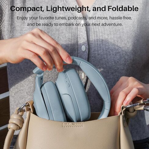 TOZO HT2 Hybrid Active Noise Cancelling Headphones, Wireless Over Ear Bluetooth Headphones, 60H Playtime, Hi-Res Audio Custom EQ via App Deep Bass Comfort Fit Ear Cups, for Home Office Travel Khaki in Saudi Arabia