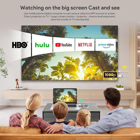 EDUP Wireless HDMI Transmitter and Receiver, 1080P Wireless HDMI Extender 165FT/50M Range, Plug&Play, Video Audio Projection for PC/TV Box to TV/Projector/Monitor + Mini HDMI Adapter & Type C Adapter in Saudi Arabia