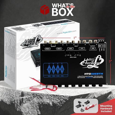 Lanzar Parametric Equalizer Subwoofer - Gain Control & Bluetooth Wireless Audio Connectivity Blue Light Illumination, Bluetooth Version: 4.0, Wireless Range: Up to 32 ft Simple Pairing in Kuwait