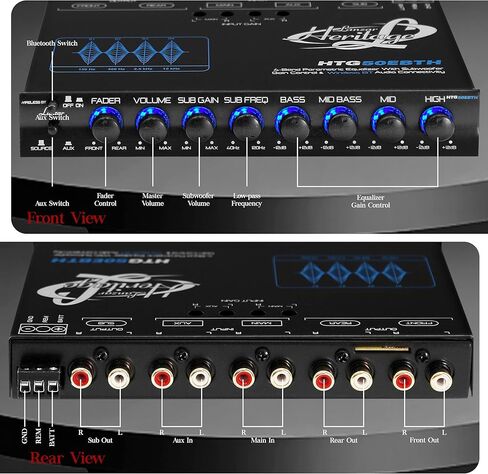 Lanzar Parametric Equalizer Subwoofer - Gain Control & Bluetooth Wireless Audio Connectivity Blue Light Illumination, Bluetooth Version: 4.0, Wireless Range: Up to 32 ft Simple Pairing in Kuwait
