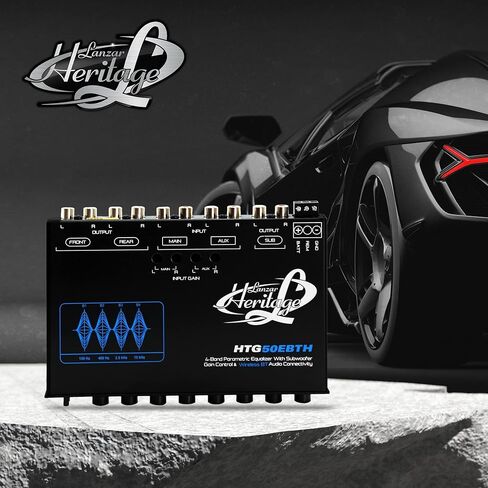 Lanzar Parametric Equalizer Subwoofer - Gain Control & Bluetooth Wireless Audio Connectivity Blue Light Illumination, Bluetooth Version: 4.0, Wireless Range: Up to 32 ft Simple Pairing in Kuwait