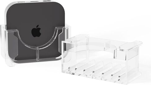 Apple TV Mount with Heat Protection Apple TV Wall Mount Behind TV Compatible with All Apple TV Generations (Including 2nd and 4th Gen 4K Models) and 3 Mounting Options Hang Screw and Stand (Black) in Saudi Arabia