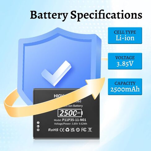 SHENMZ P11P35-11-N01 Battery，[New Upgraded ] 2500mAh High Capacity Li-ion Replacement Battery for Texas Instruments TI-84 CE TI-84 Plus CE, fits Part No 3.7L12005SPA P11P35-11-N01 in Saudi Arabia