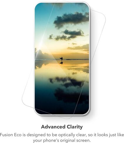 واقي شاشة ZAGG Invisible Shield Fusion ECO لهاتف Apple iPhone 14 Pro Max - حماية هجينة مرنة مصنوعة من مواد نباتية، سهلة التركيب in Saudi Arabia