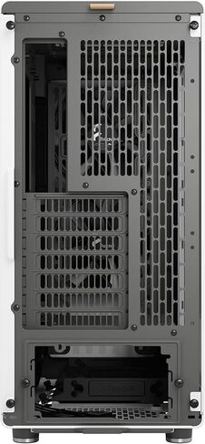 Fractal Design North Chalk White Tempered Glass Clear - Genuine Oak Wood Front - Glass Side Panel - Two 140mm Aspect PWM Fans Included - Type C USB - ATX Airflow Mid Tower PC Gaming Case in Saudi Arabia