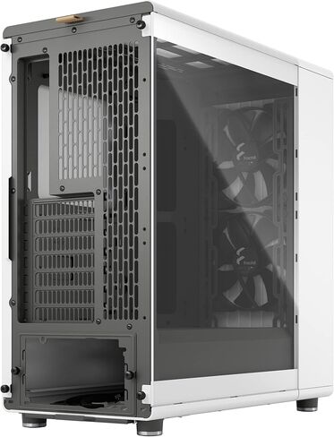 Fractal Design North Chalk White Tempered Glass Clear - Genuine Oak Wood Front - Glass Side Panel - Two 140mm Aspect PWM Fans Included - Type C USB - ATX Airflow Mid Tower PC Gaming Case in Saudi Arabia