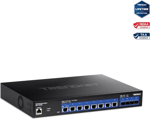 TRENDnet 8-Port 10G EdgeSmart Switch, 8 x 10GBASE-T Ports, Supports 2.5G-5G NBASE-T, 160Gbps Switch Capacity, 1U Rack Mountable, 10G Managed Network Switch, Lifetime Protection, Black, TEG-7080ES in Saudi Arabia