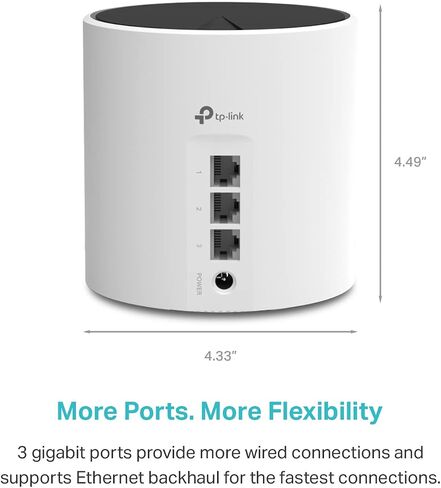 TP-Link Deco AX3000 WiFi 6 Mesh System Deco X55- Covers up to 2500 Sq.Ft., Replaces Wireless Router and Extender, 3 Gigabit Ports, Supports Ethernet Backhaul(1-Pack) (Renewed) in Saudi Arabia